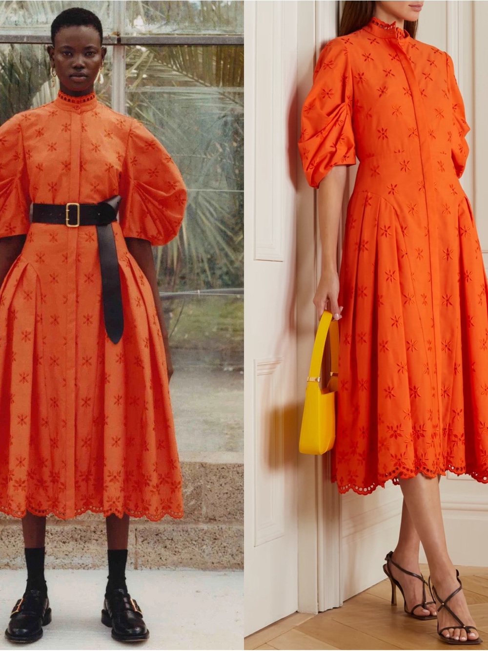 NWT Erdem Zelda Broderie Anglaise Clementine Poplin Midi Dress US Size 2